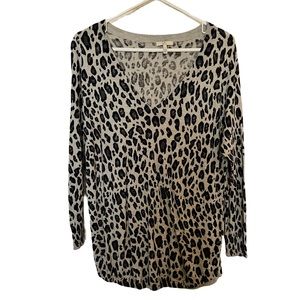 Joie wool cashmere blend leopard print sweater